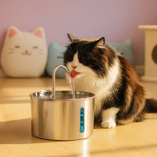 Automatic Fountain Stainless Steel 2.2L - Fetch & Feline™️