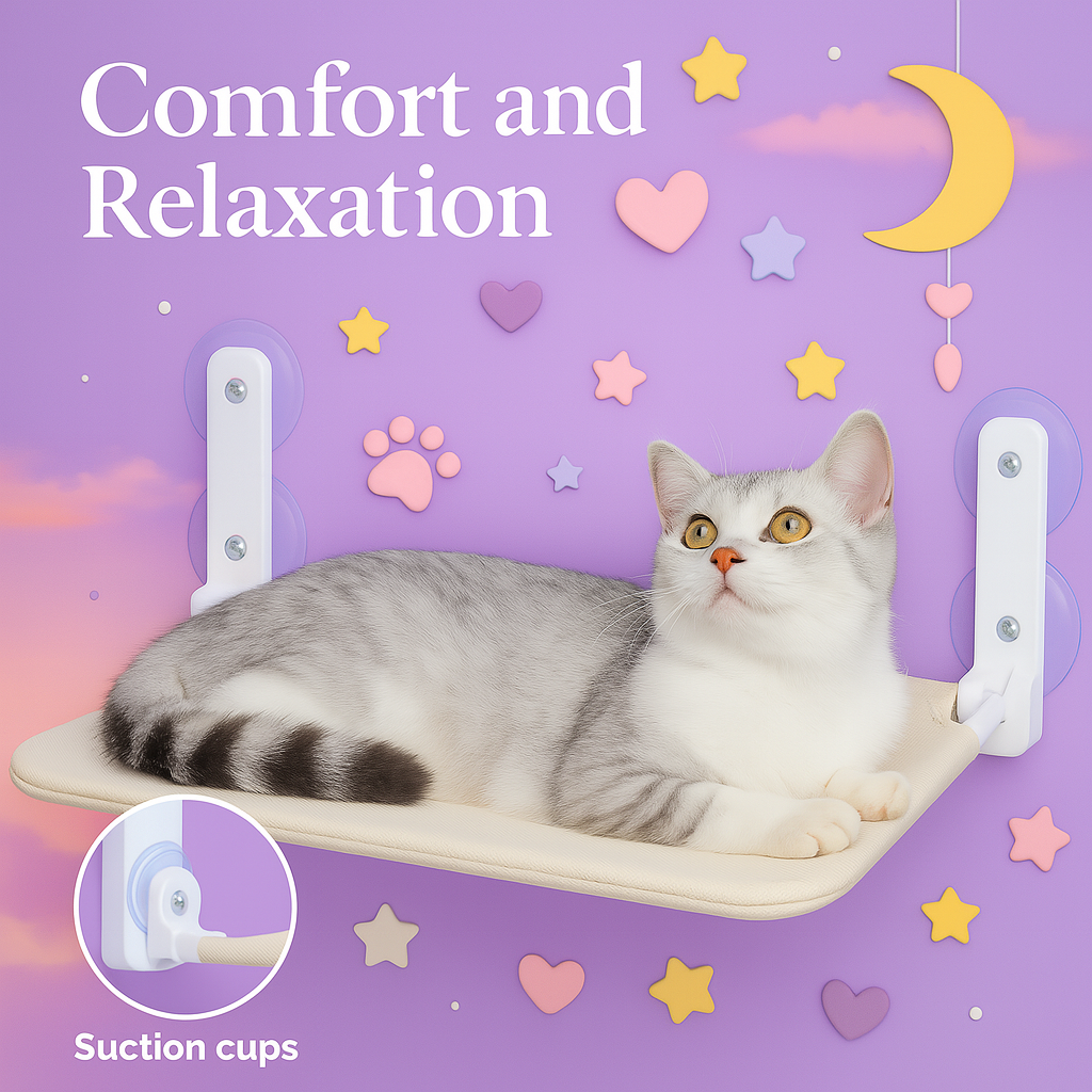Cat Window Hammock Nest with Strong Suction Cups - Fetch & Feline™️