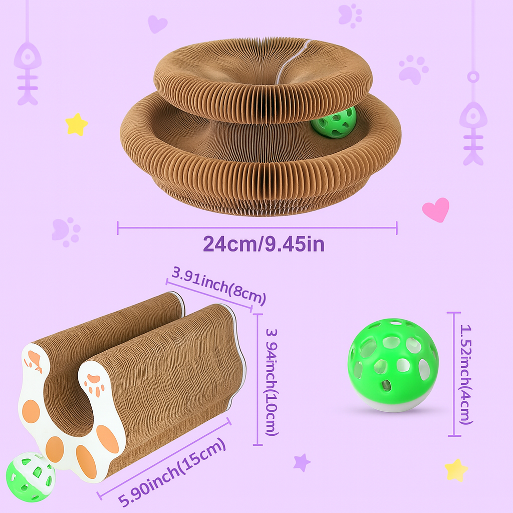 Durable Scratch Board Transformable Cat Toy Water Resistant - Fetch & Feline ™️