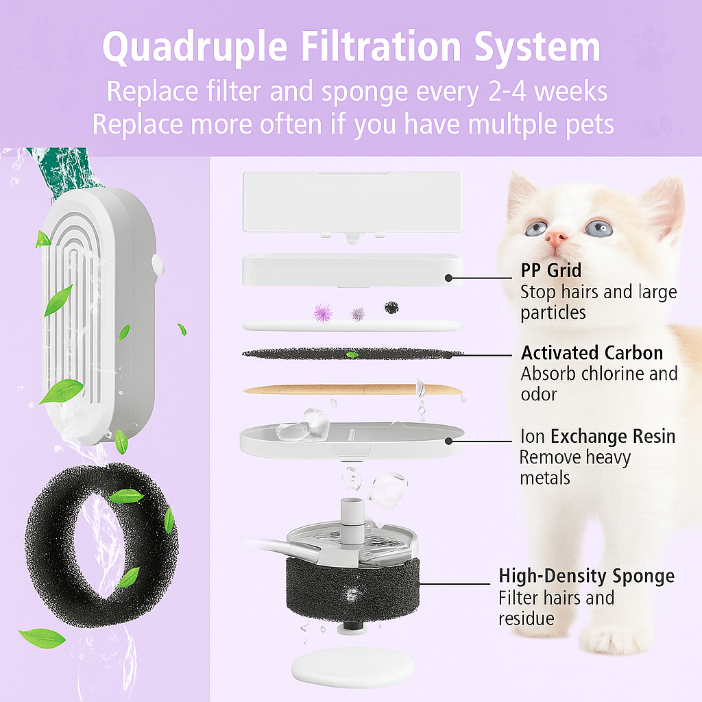 Automatic Water Dispenser Stainless Steel 4L - Fetch & Feline™️