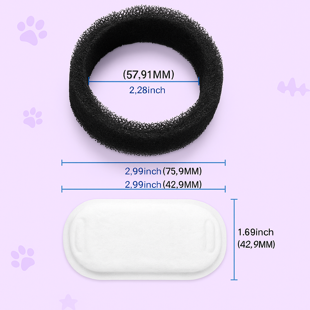 4 Pack Replacement Filters for Cat Water Fountain Stainless Steel - Fetch & Feline™️