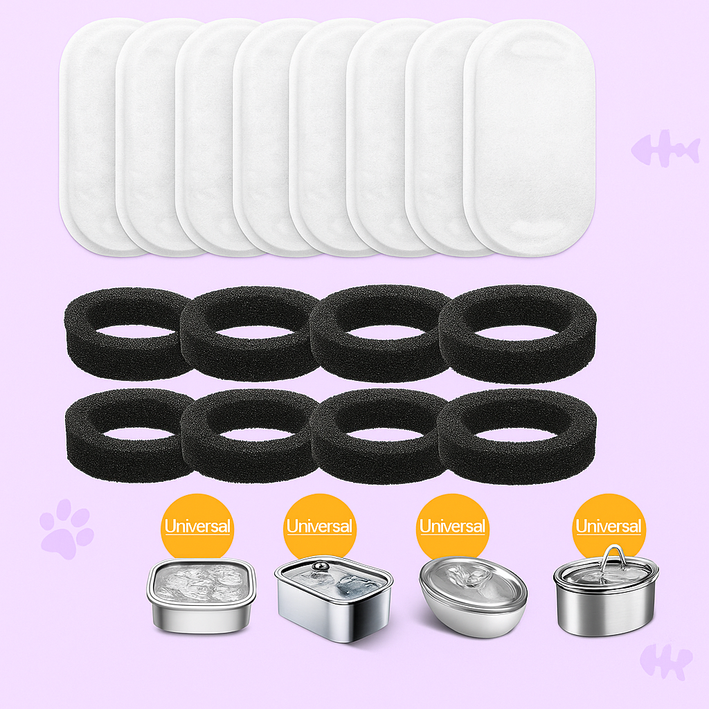 4 Pack Replacement Filters for Cat Water Fountain Stainless Steel - Fetch & Feline™️