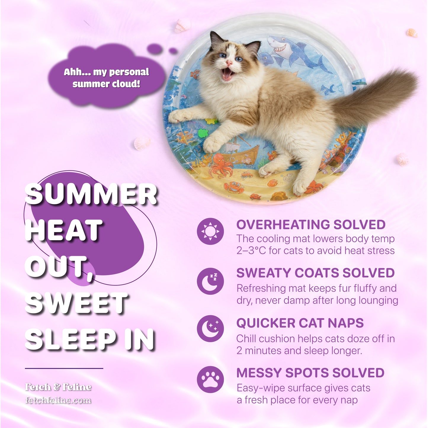 Summer Pet Nest Water Ice Cushion - Fetch & Feline™️