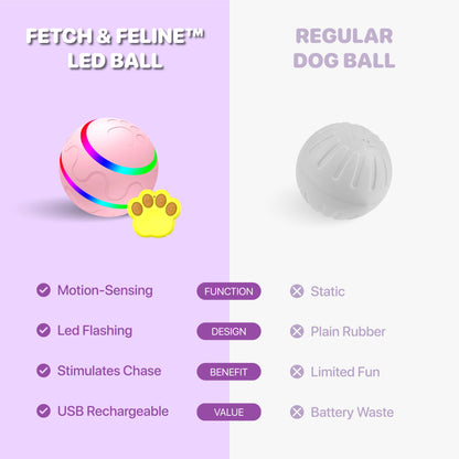 Automatic Pet Ball LED Flashing 2025 - Fetch & Feline™️