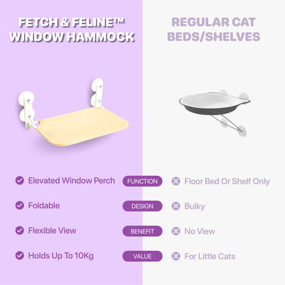 Cat Window Hammock Nest with Strong Suction Cups - Fetch & Feline™️