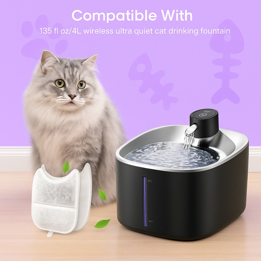 8 Pack Filters + Sponges Replacement Pet Water Fountain - Fetch & Feline™️