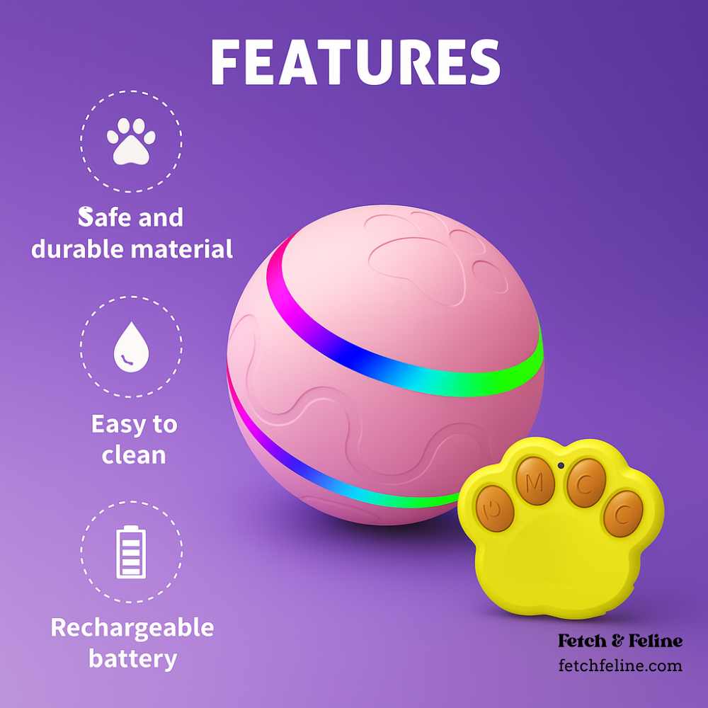 Automatic Pet Ball LED Flashing 2025 - Fetch & Feline™️