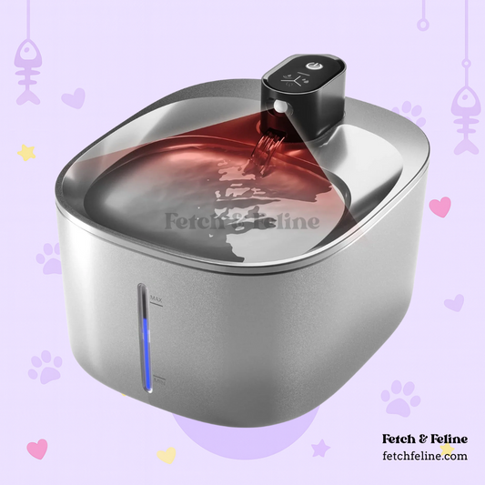 4L Cordless Cat Water Fountain Stainless Steel Motion Sensor, 5-Stage Water Filter - Fetch & Feline™️