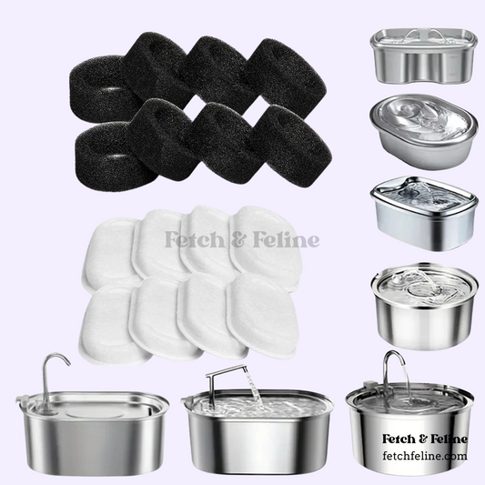 4 Pack Replacement Filters for Cat Water Fountain Stainless Steel - Fetch & Feline™️