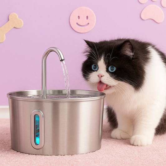 Automatic Fountain Stainless Steel 2.2L - Fetch & Feline™️