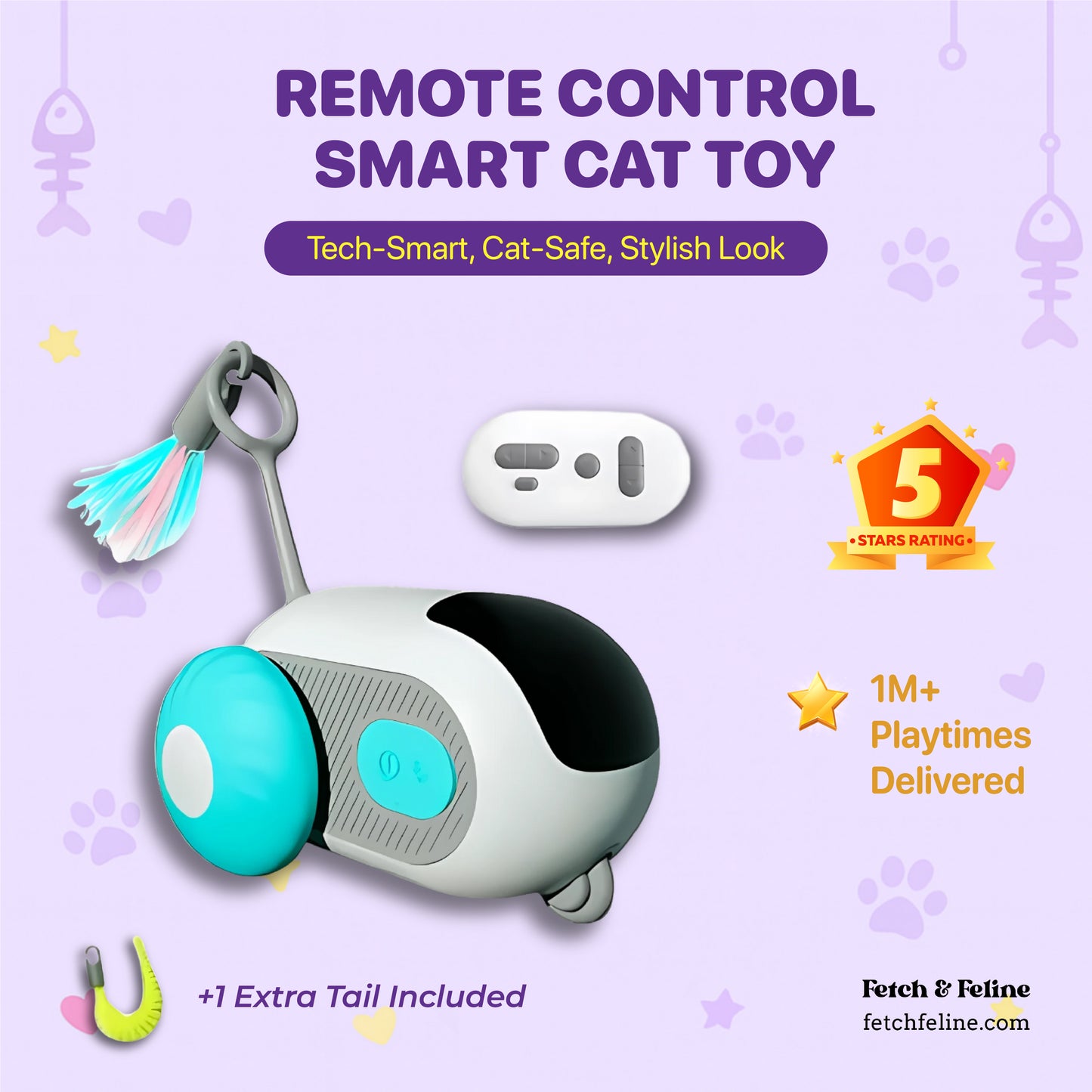 Remote Control Smart Cat Toy - Fetch & Feline™️