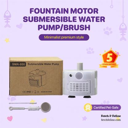 Fountain Motor Submersible Water Pump/Brush - Fetch & Feline™️