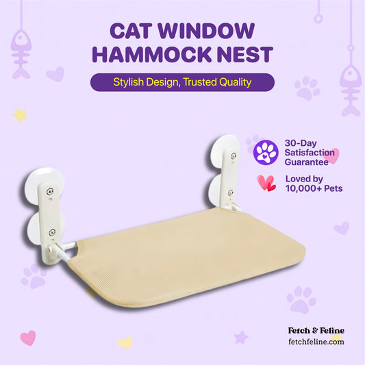Cat Window Hammock Nest with Strong Suction Cups - Fetch & Feline™️